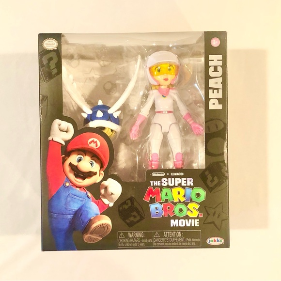 The Super Mario Bros. Movie 5" PEACH Action Figure Series 2 w Blue Shell - Picture 6 of 7